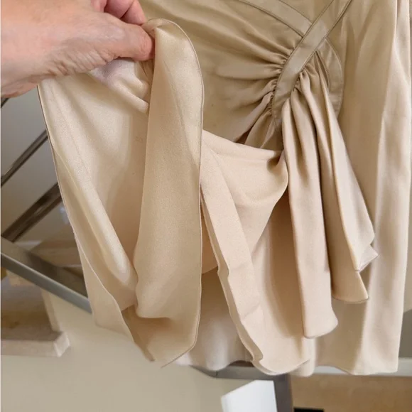 Valentino Beige Asymmetrical Draped Ruffle Skirt - Picture 6 of 12